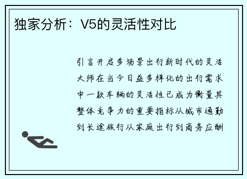 独家分析：V5的灵活性对比