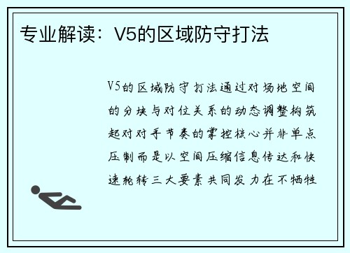专业解读：V5的区域防守打法