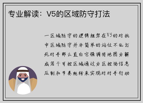 专业解读：V5的区域防守打法